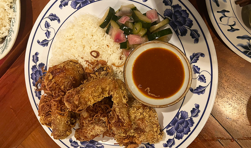 Thai fried chicken at Asian Bodega in Tulum, Mexico.