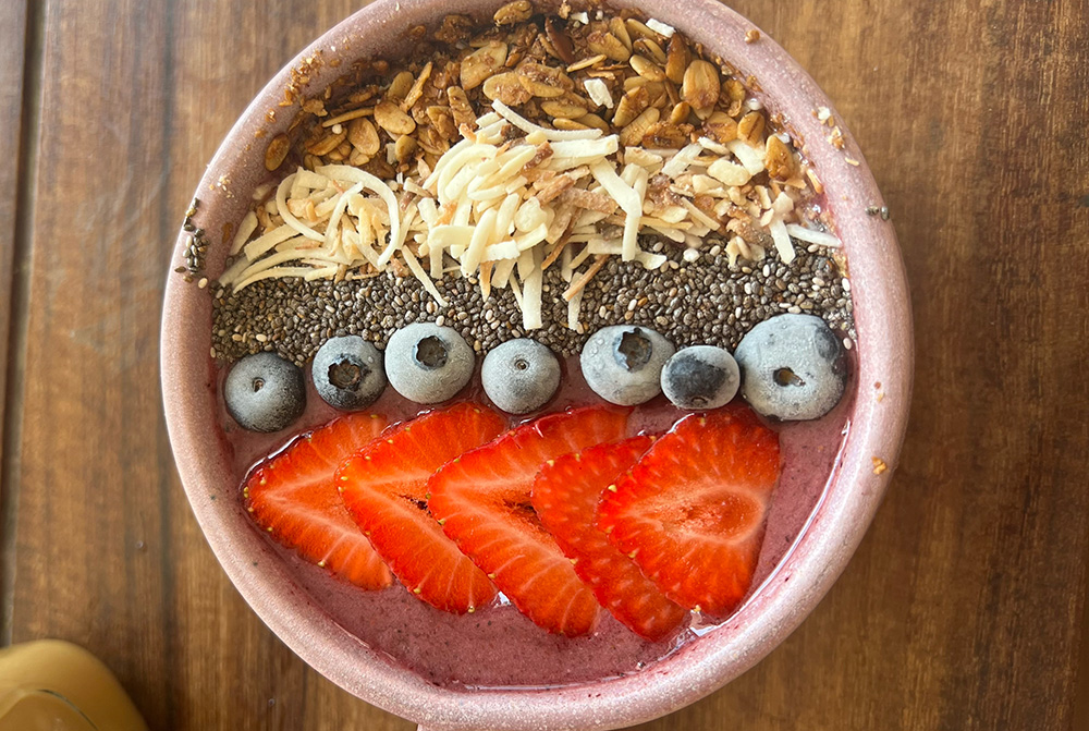 Acai bowl at Palo Santo in Tulum.