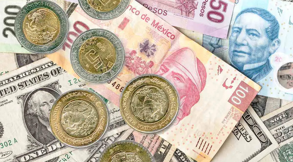 US dollar and Mexican Pesos.